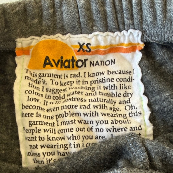 Aviator Nation 5 Stripe Heather Grey Sweatpants - Picture 3 of 4